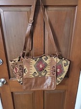 Southwestern Isabella Fiore Messenger Bag Purse Handbag Tapestry Leather