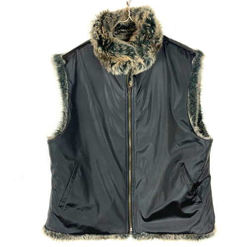 Giubbotto giacca pelliccia sintetica sportivo blass vintage donna XL full zip reversibile - Foto 4 di 6