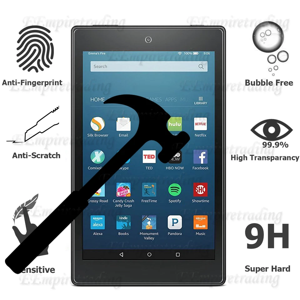 2 Pack Tempered Glass Screen Protector For Amazon fire 7" / HD 8"/ HD 10" Tablet - Image 2 of 4