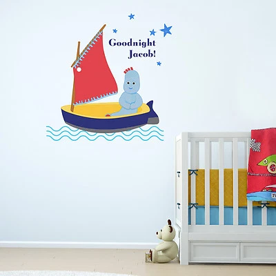STICKERSCAPE Pegatina de pared Goodnight Igglepiggle personalizada | Oficial en el jardín nocturno