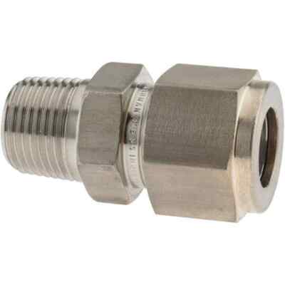 Brennan BD-KP4255 Compression Tube Connector: 3/8'' Thread, NPT Stainless Steel