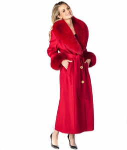 plus size red fur coat