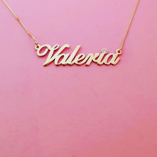 Real Gold Birthstone Name Necklace 
