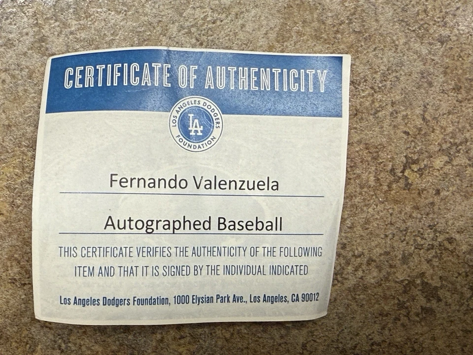 费尔南多·瓦伦苏埃拉签名亲笔签名棒球 OMLB 带真品证书 — 第 4/4 张图片
