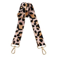 Purse Straps Replacement Crossbody with Light Gold Buckle, Nude Leopard