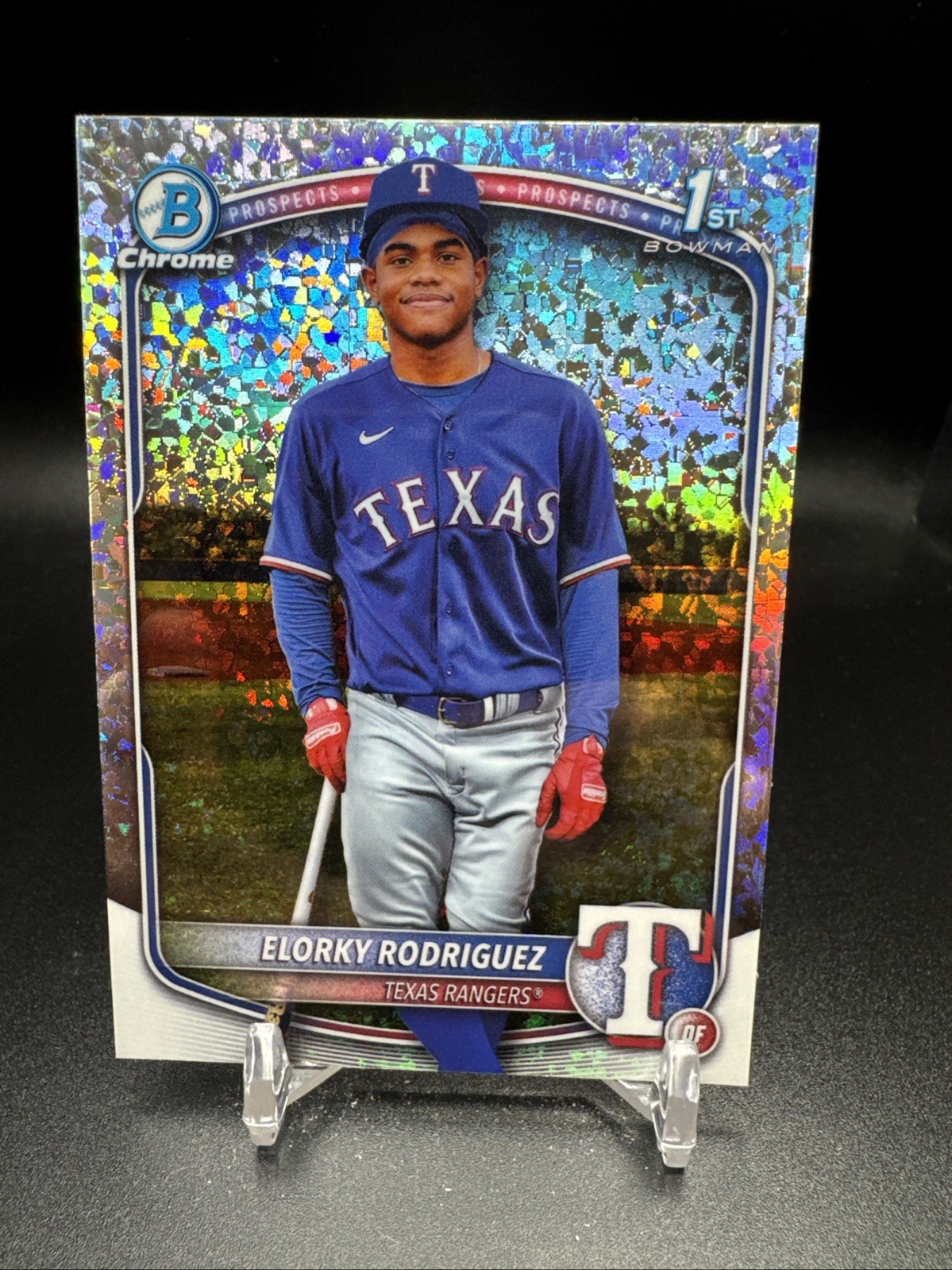 2025 Bowman Chrome Baseball Prospect BCP-186 Diamond Refractor Elorky Rodriguez