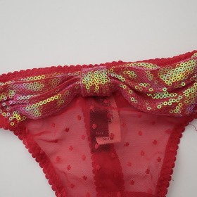 NEW Victoria's Secret VTG 2013 Sexy Little Things Bow Sheer Thong Panty MEDIUM