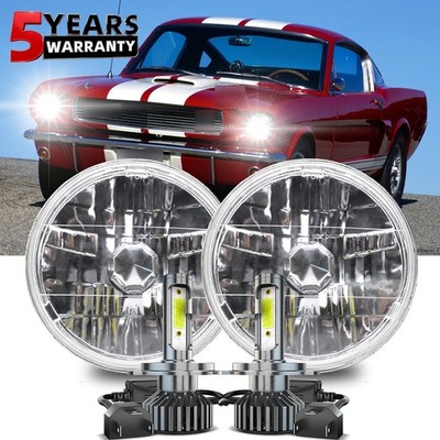 7'' Round LED Headlights FOR Ford Mustang 1965 1966 1967 1968 1969 1970 1971-1978