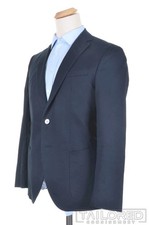 HUGO BOSS Current Solid Blue Cotton Dual Vent Blazer Sport Coat Jacket - 40 S/R