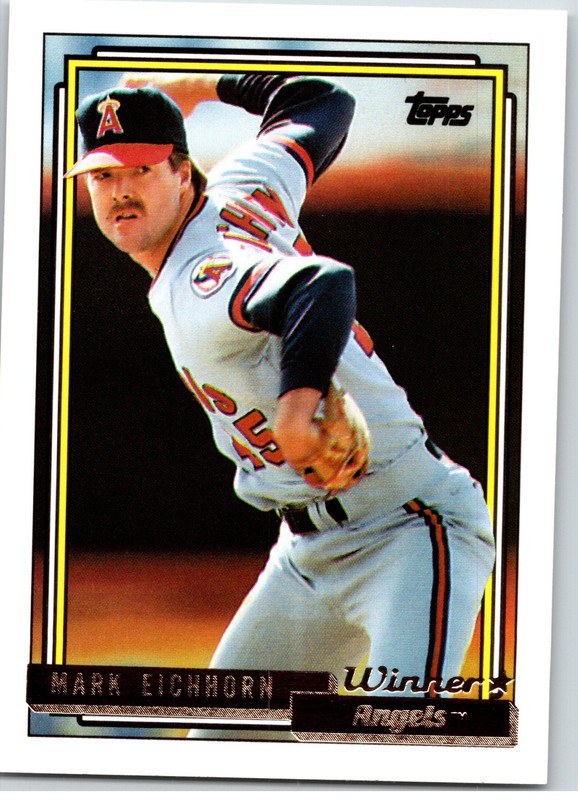 #435 Mark Eichhorn, California Angels 1992 Topps Gold Winner base
