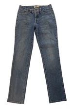 Jeanstar Jeans Women 4 Blue Premium Denim Straight Leg Pocket Button Missing