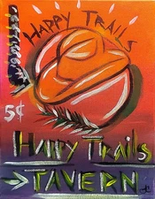 Original Western Art 14x11 Canvas Abstract Expressionism Home Decor Painting