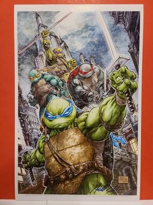 Signed TMNT 11 X17  Art Print By Freddie Williams II Ninja Turtles IDW