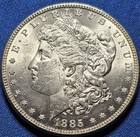 1885 Morgan Silver Dollar $1 Coin - Choice BU! Flashy!