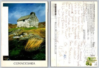 Vintage John Hinde Postcard Connemara Ireland Stone Cottage Posted 2/G.034