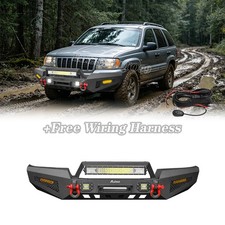 For Jeep Grand Cherokee Wj 1999-2004 Steel Black Front Bumper W D-rings For Jeep Grand Cherokee Wj 1999-2004 Steel Black Front Bumper W D-rings