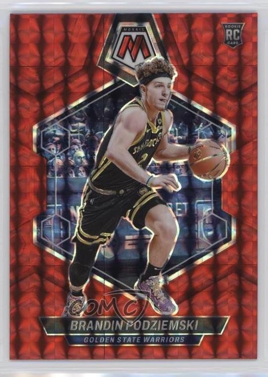 2023-24 Panini Mosaic Rookies Red Prizm Brandin Podziemski #245 Rookie RC 9cr