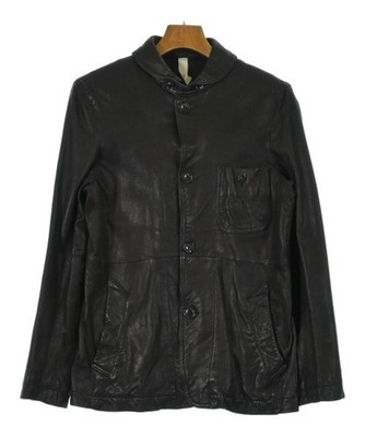TAKEO KIKUCHI Men's Leather Blouson Black Size 2 Used with Garment