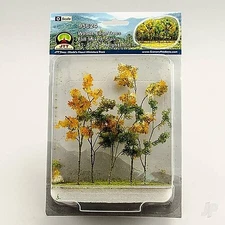 JTT Woods Edge Trees Fall Mixed 4-5.5'' (5) - O Scale Model Railroad Scenery