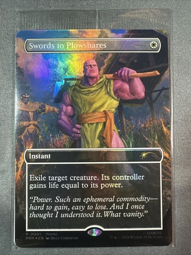 Swords to Plowshares (Borderless) (PSA Magazine Insert) Media Promos Foil Sealed