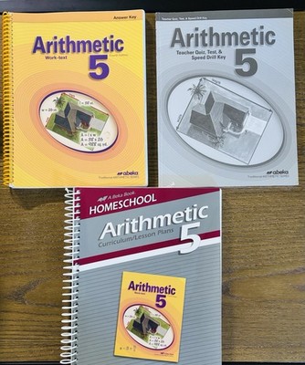 Abeka 5 Arithmetic Teacher Curriculum, Wrk Text ,Quiz Test Speed Drill Keys