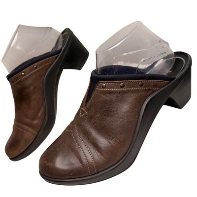 Romika Mokassetta 271 Leather Comfort Mule Clogs Brown EU 40 US 9 Arch Support