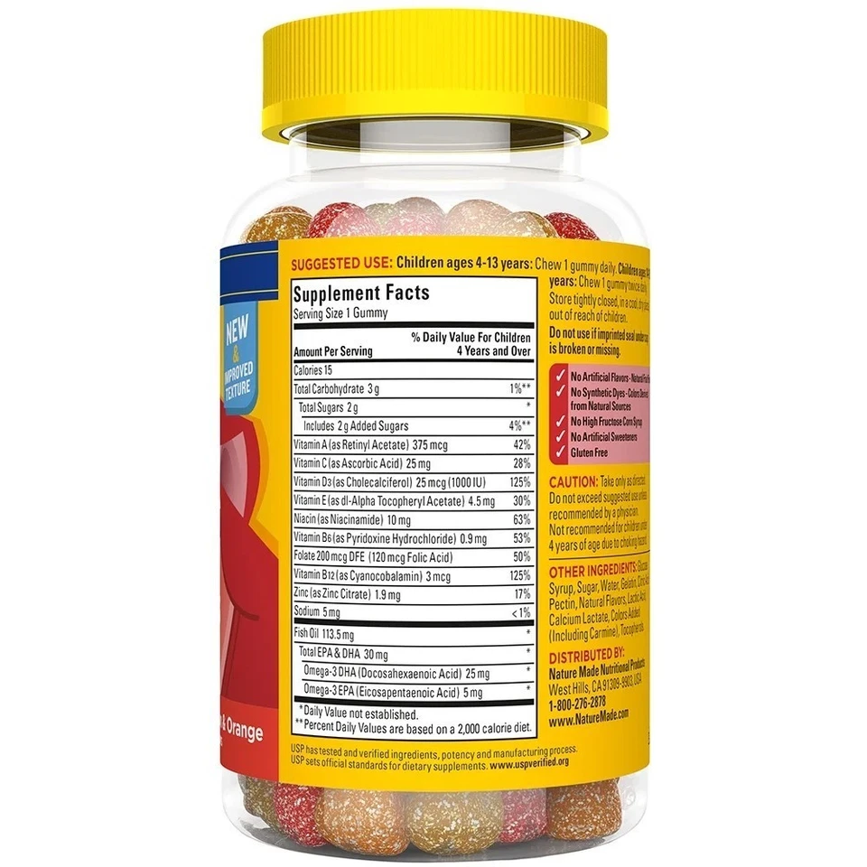 Nature Made Kids First 多种维生素木乃伊含 Omega-3,70 种 — 第 4/4 张图片