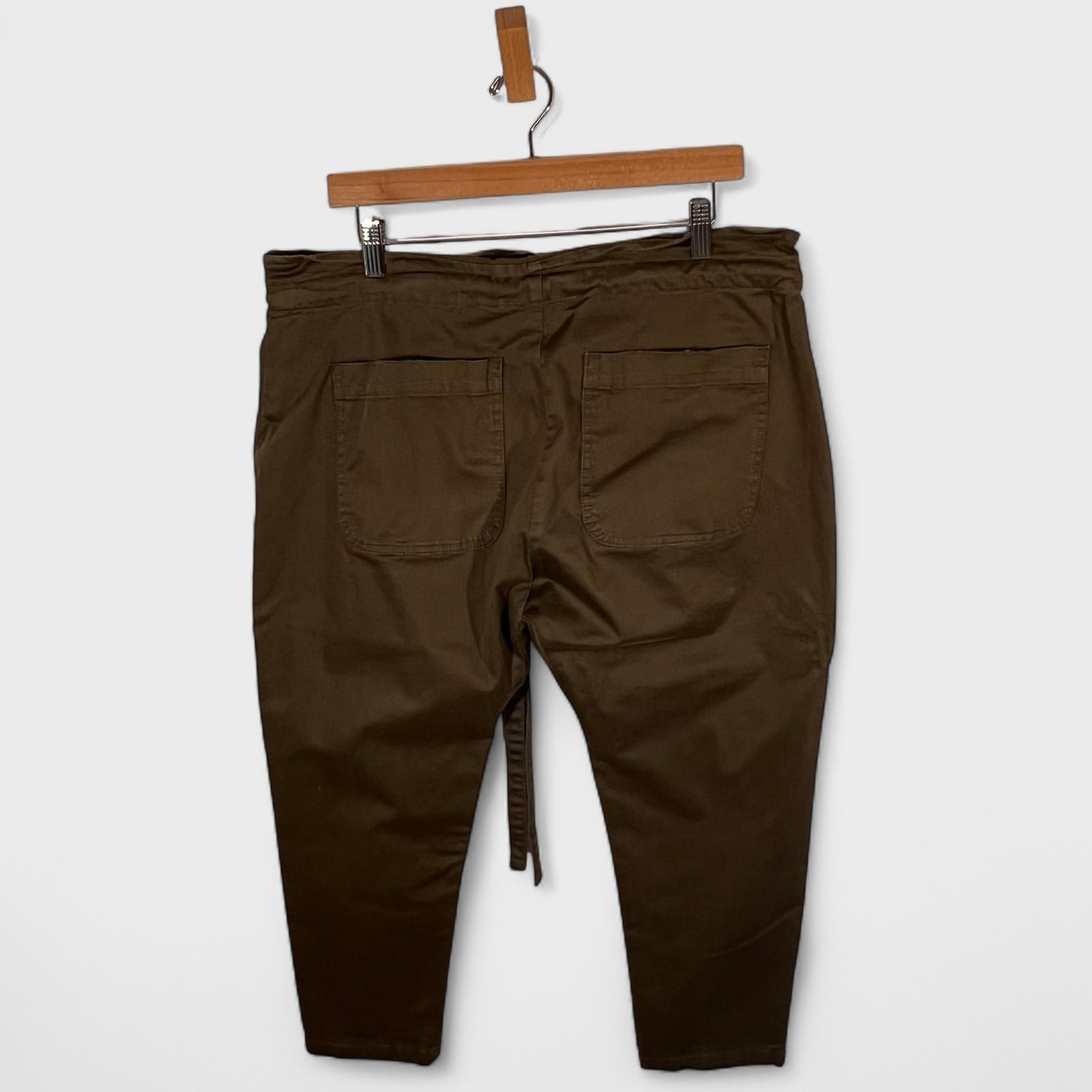 Current Elliott Pants Pull On Drawstring Olive Cr… - image 4