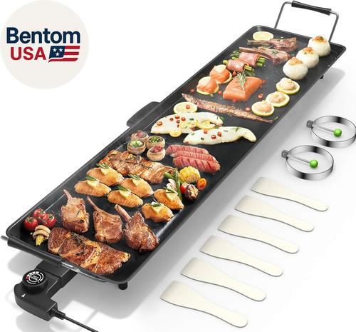 35" Elektrische Grillplatte Teppanyaki Grill, Antihaft Extra Große Grillplatte Lange Theke - Bild 12 von 12