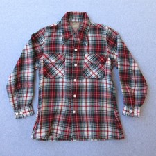 Vintage McGregor Flannel Size Medium Red White Plaid Button Up Casual Pockets