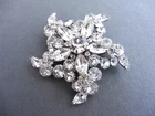 VINTAGE EISENBERG ICE SILVER TONE CHUNKY STAR RHINESTONE PIN BROOCH