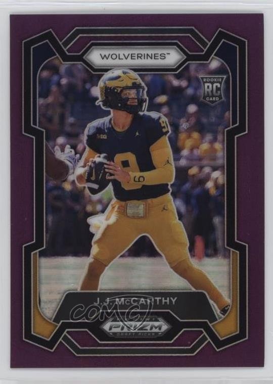 2024 Panini Prizm Draft Picks Purple 20/75 JJ McCarthy #132 Rookie RC 15ik