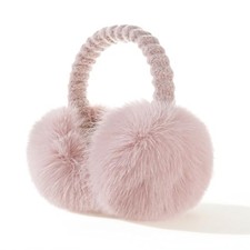 Muffs for Winter Women - Faux Fur Earmuffs, Soft Warm Stylish Ear Muffs Pink