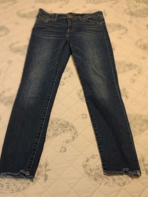 Lucky Brand Mid Rise Skinny Ava Jeans 6/28 Ankle Distressed Raw Hem 