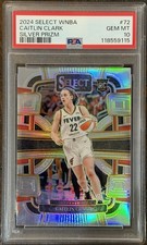 2024 Panini Select WNBA Concourse Caitlin Clark #72 Silver Prizm RC PSA 10