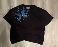 Vintage y2k Hurley black and blue tee with a crazy font and back hit