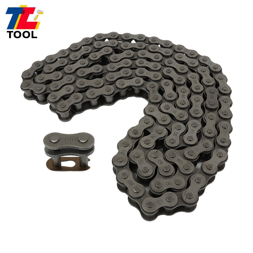 #80 Roller Chain × 10 Feet With 1 Connector Links Carbon steel