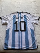 Authentic Fan Adidas Lionel Messi Argentina 2022 World Cup Home Jersey Size 2XL
