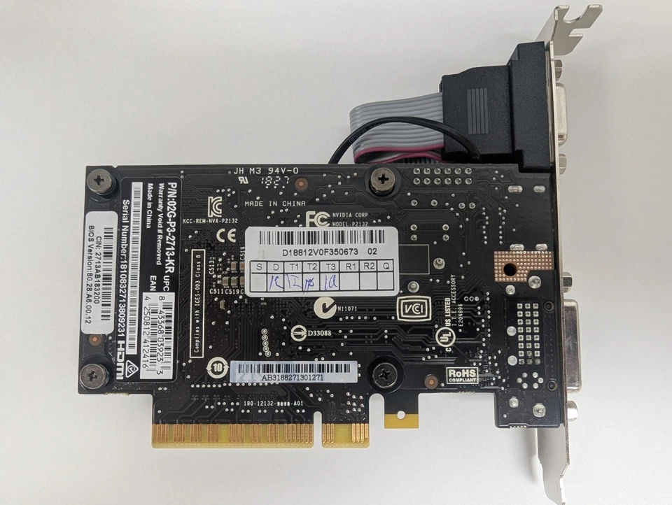 EVGA GeForce GT 710 2GB (Single Slot, Low Profile) Graphics Card 02G-P3-2713-KR - Image 3 of 4