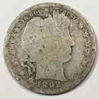 1892 United States "Barber Quarter" - About Good (AG) KM#114 - 7986