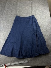 Talbots Womens 8 Skirt Maxi Blue Embroidered Floral Fully Lined Cotton Fairy VTG