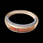 Vtg Carolyn Pollack Relios Southwest Style Coral 925 Silver Ring Band Sz 9.5 4g