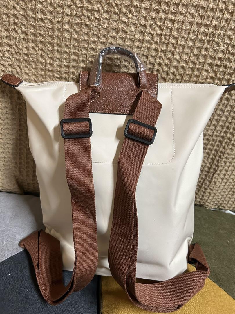 Longchamp Original M Backpack Papier - Fabric Nylon White New From