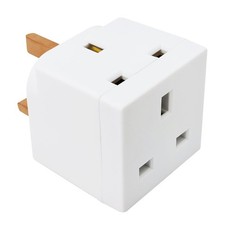 Double Dragon 13A 2-Way 3-Pin Multi Plug Adapter | Converts 1 Plug into 2 | Cube