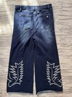Lucky & Blessed Cropped Wide Flare Fit Denim Jeans W/ Embroidered Details 30x26 — photo 2