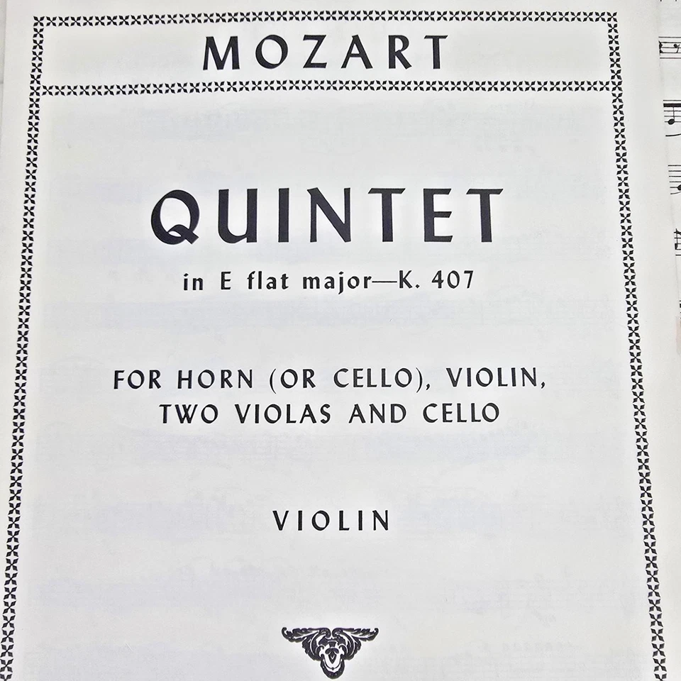 Mozart Quintet in E Flat Major K.407 Sheet Music Score Complete Strings Horn - Image 3 of 4