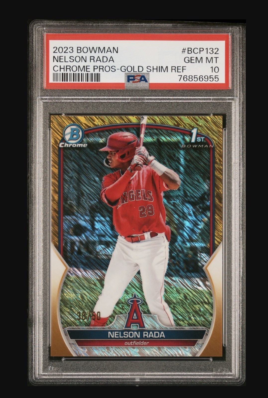2023 Bowman. Chrome Nelson Rada Gold Shimmer Refractor 38/50 BCP-132