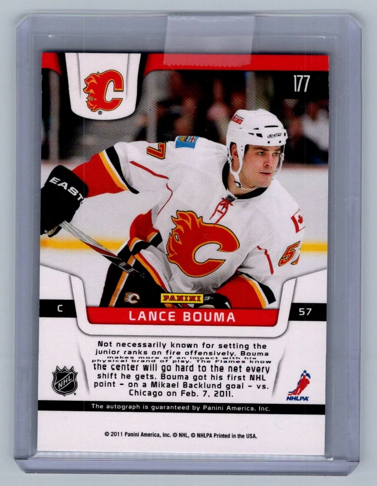 2011-12 Panini Certified #177 Lance Bouma AU RC Calgary Flames - Image 2 of 2