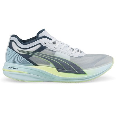 PUMA Deviate Nitro Elite Racer Running  Mens Grey Sneakers Athletic Shoes 195204