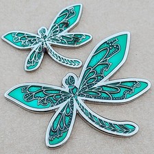 LostAgn Dragonfly Geocoin Matching ExTagz - Light Green - NOT Activated